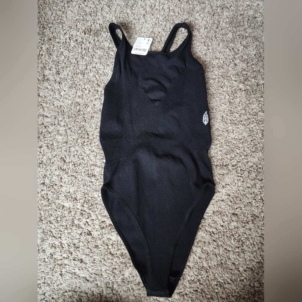 Black Ribbed Bodysuit